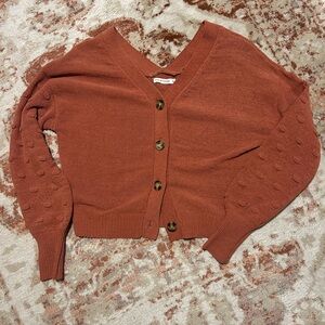 moon & madison terracotta Button-Up Cardigan